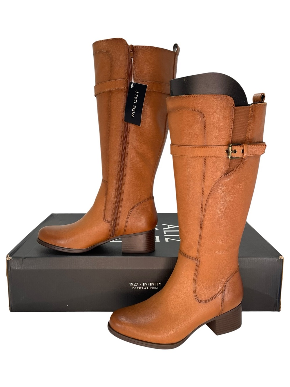 Naturalizer Tan Leather Knee-High Riding Boots - Picture 12 of 12
